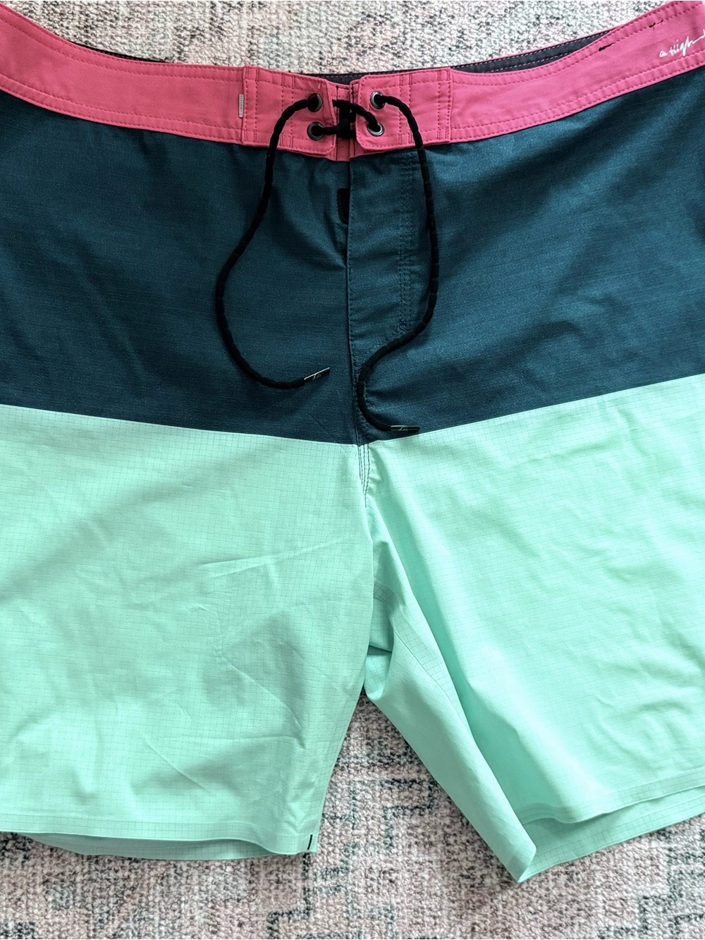 Quiksilver Men's Colorblock Boardshorts - Pink, Teal & Mint